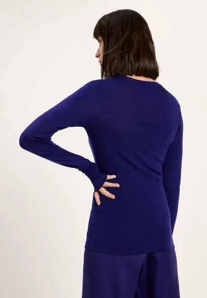 LANIUS LANIUS Langarm-Rundhalsshirt, Violet, – Produktbild 3 von 4