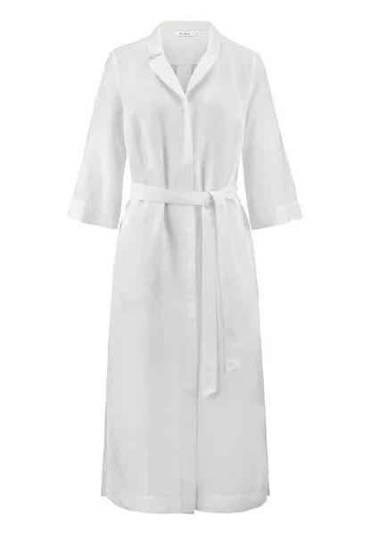 hessnatur hessnatur Kleid Midi Relaxed aus TENCEL Lyocell mit Leinen, Naturweiss, – Produktbild 3 von 4