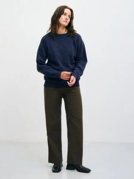 Rotholz Rotholz Smiling Strickpullover aus recycelter Wolle, Blue melange, – Produktbild 2 von 4