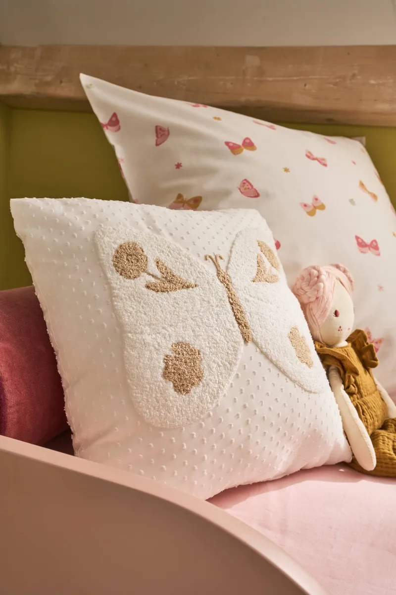Vertbaudet Deko-Kissen SCHMETTERLING Kinderzimmer vanille, Vanille, – Produktbild 3 von 4