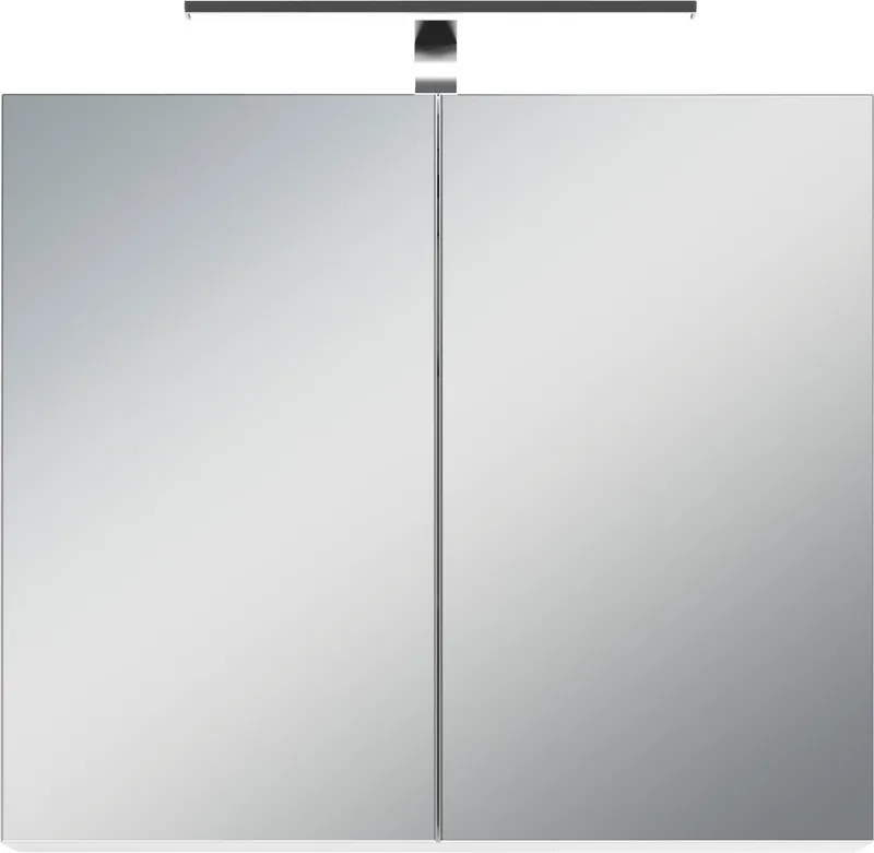 byLIVING Spiegelschrank Serie Spree, in vielen Breiten erhältlich Soft-Close, LED Beleuchtung mit Schalter- und Steckdosenbox, Weiß, – Produktbild 1 von 8