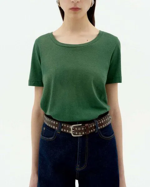 thinking mu thinking mu Damen T-Shirt - Cassia Tee - aus einem Hanf/Bio-Baumwolle Mix, Grün, – Produktbild 4 von 4