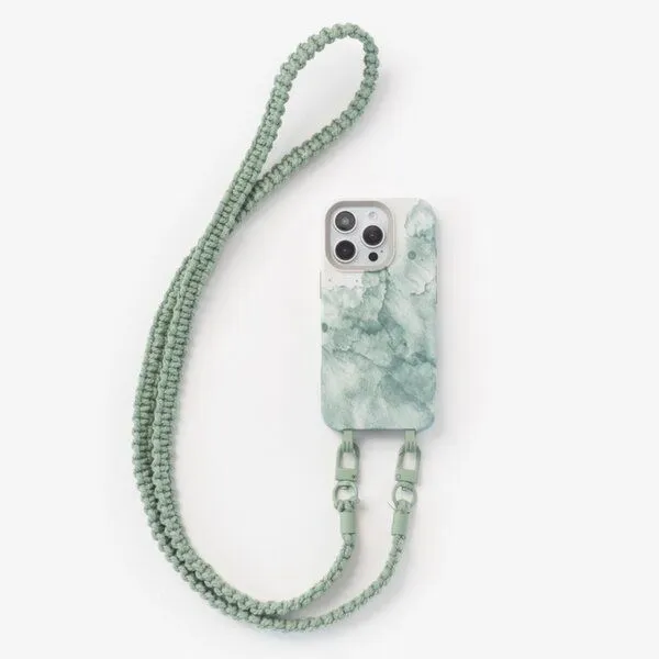 change the label change the label Change Case - 2in1 Handyhülle, iPhone mit geflochtener Kordel, Aqua green + grün, – Produktbild 1 von 4