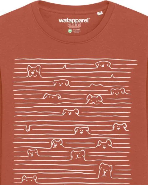 watapparel watapparel Sweatshirt Unisex Doodle Dogs, Heritage brown, – Produktbild 3 von 3