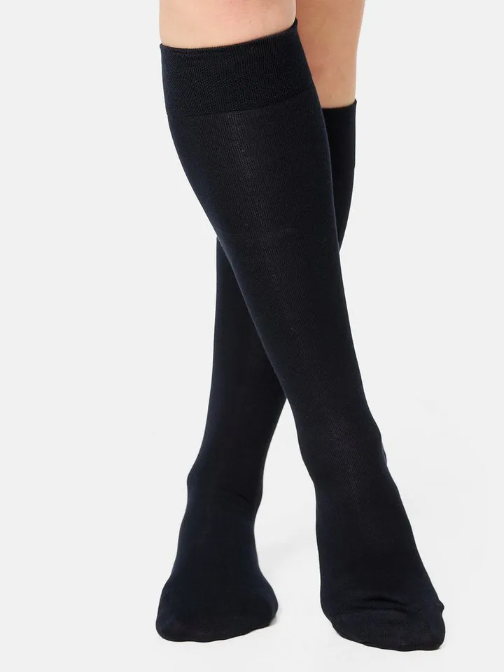 Nur Die Kniestrümpfe Bambus Damen (1er/3er/6er/9er Pack, 3-Paar) Knie-strümpfe thermo-socken overknee, Blau, – Produktbild 2 von 4