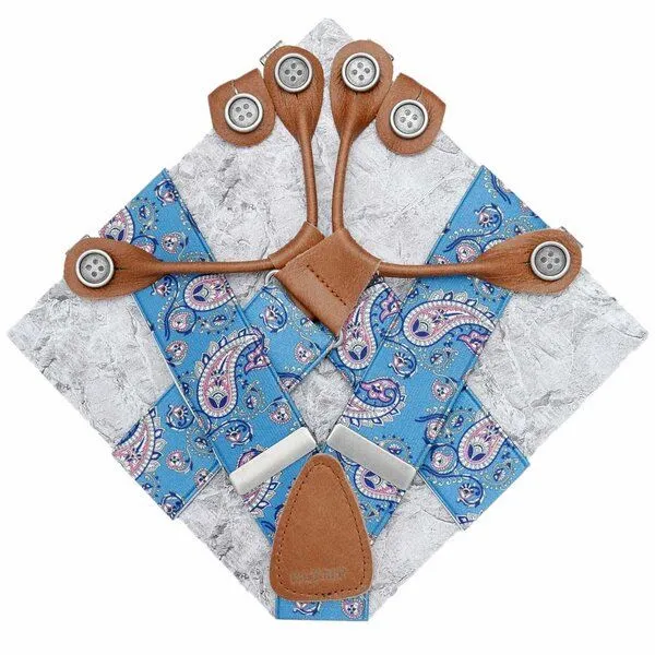 klYmp klYmp Hosenträger 'classic' paisley, Hellblau, – Produktbild 1 von 1