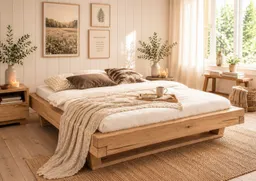 OTTO home Massivholzbett Ultima, hohe Belastbarkeit, Futonbett ohne Kopfteil (3-tlg), aus Eiche oder Fichte, FSC-zertifiziert, in vielen Breiten – Produktbild 1 von 1