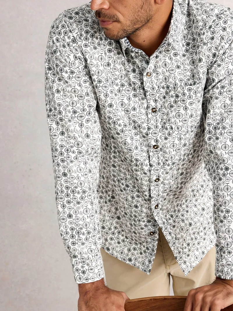 White Stuff Hemd Finsbury mit Einradprint - L/R, Weiß print, – Produktbild 3 von 4