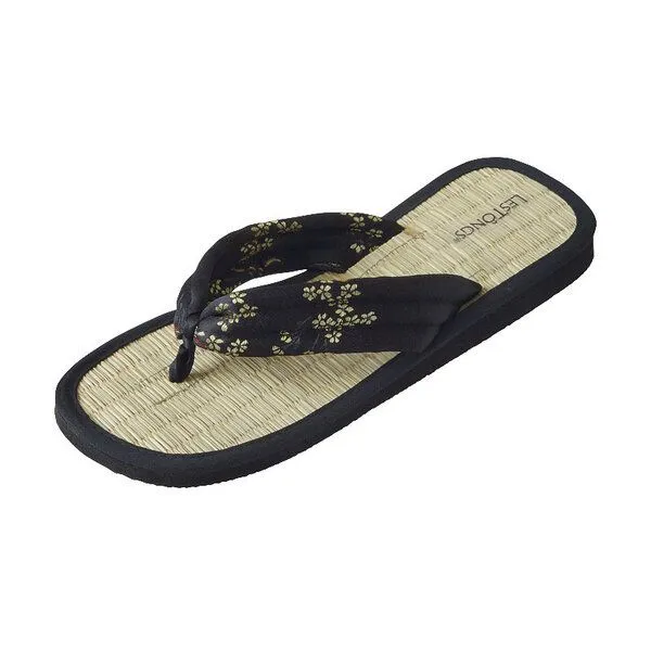 Les Tôngs Les Tôngs Juncus-S Japan vegane Zimtlatschen Flip Flops, Schwarz, – Produktbild 3 von 4