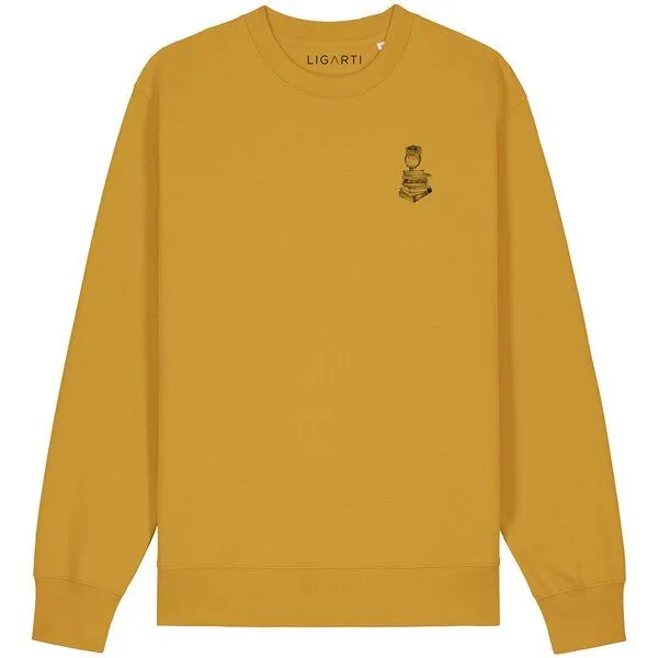 LIGARTI Pullover – Büchereule – LIGARTI Tiermanufaktur, Senfgelb, – Produktbild 1 von 3