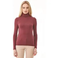 ORGANICATION ORGANICATION Langarmshirt aus LENZING ECOVERO mit Rollkragen, Rot(syrah red), – Produktbild 1 von 1