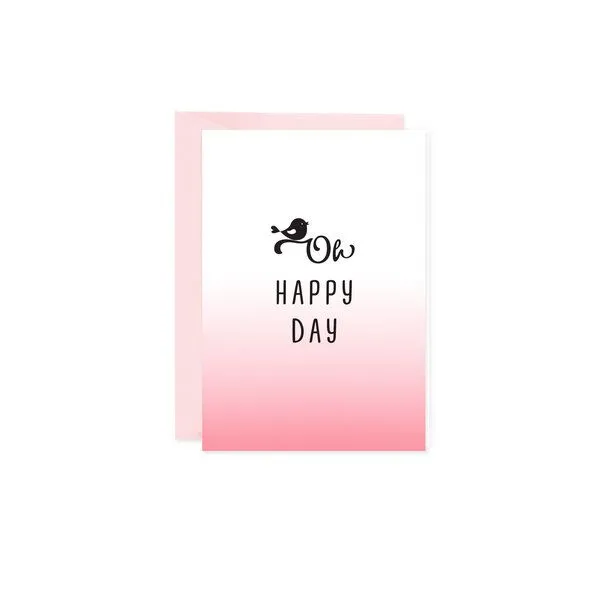 Bow & Hummingbird Bow & Hummingbird Mini-Grußkarte Oh happy Day – Produktbild 1 von 2