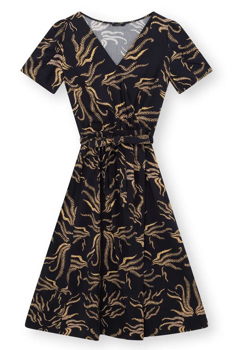 Lovjoi LOVJOI Damen vegan Kleid Anouka Soft Vines Dark, Schwarz, – Produktbild 1 von 2