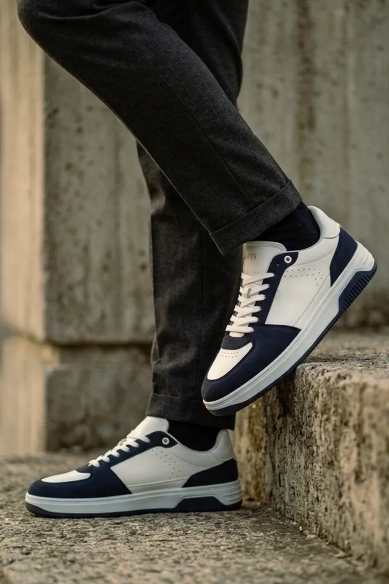 Will's Vegan Store Will's Vegan Store Herren vegan Sneaker Bergen Weiß & Dunkelblau, Weiß, – Produktbild 2 von 2