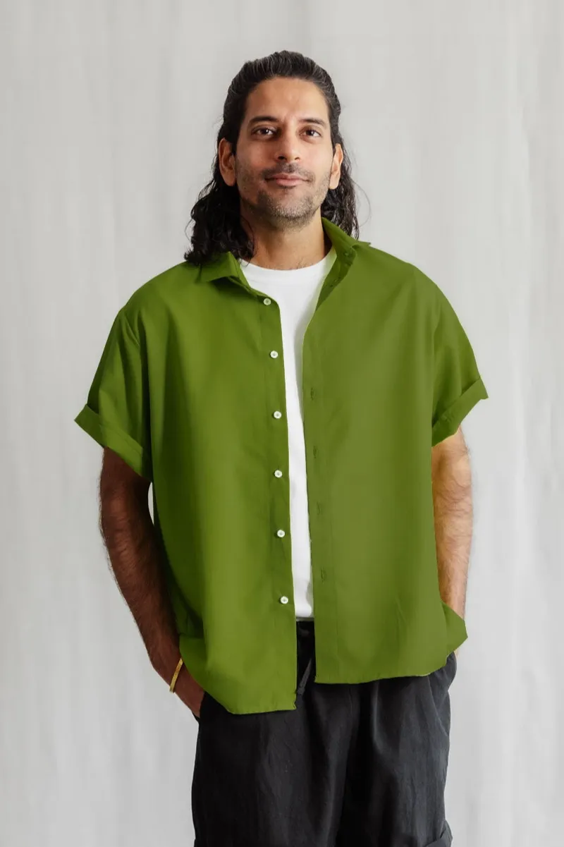 Jyoti - Fair Works Jyoti - Fair Works Herren vegan Hemd NEHAni Basilikum Grün, Grün, – Produktbild 2 von 2