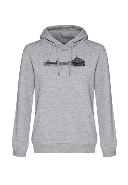 GreenBomb GREENBOMB Nature Lighthouse Chipper - Gemütlicher Hoodie aus Bio-Baumwolle / hochwertiger Print / GOTS / Fair & Vegan, Grau (heidegrau), – Produktbild 4 von 4