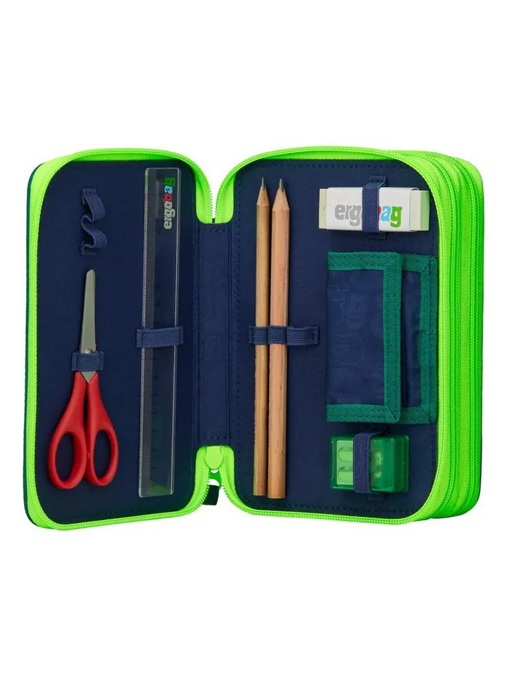 Ergobag Ergobag Federmäppchen Maxi Mäppchen, (1-tlg), mit Stiften befüllt, Grün, – Produktbild 7 von 8