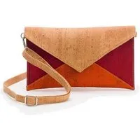 Kork-Deko Kork-Deko Moderne kleine Pochette (Clutch) mit Gurt, rot / beige – Produktbild 1 von 1