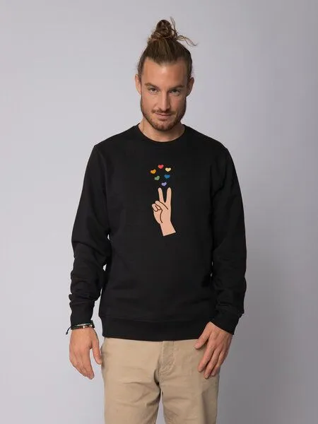 watapparel watapparel Sweatshirt Unisex Spread love, Black, – Produktbild 2 von 3