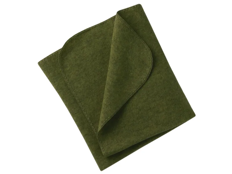 Engel natur Engel Natur Babydecke mit Muschelkante Bio-Merinowolle Fleece melange schilf Maße 80 x 100 cm, Grün, – Produktbild 1 von 1