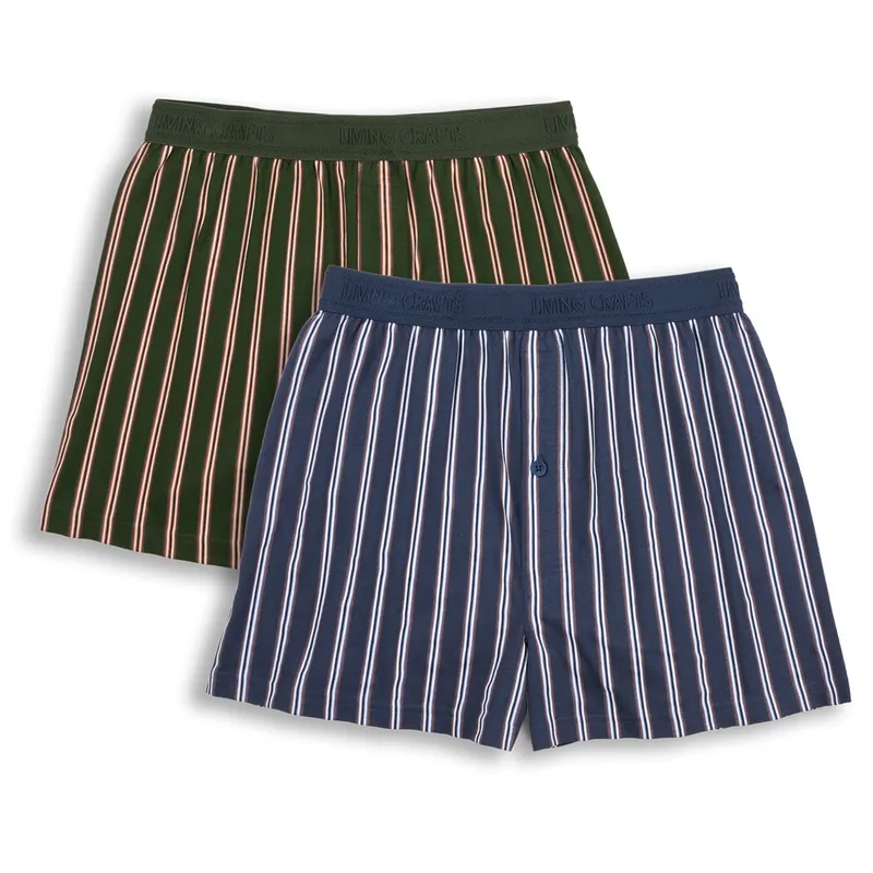 Living Crafts Living Crafts Herren Boxer-Shorts, 2er-Pack (100% Bio-Baumwolle), Blau, – Produktbild 7 von 7