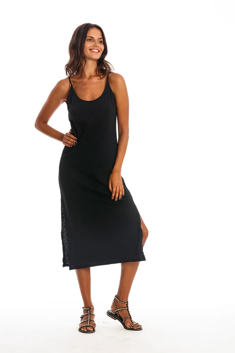 RAVENS VIEW IBIZA RAVENS VIEW IBIZA Damen vegan Kleid Rhea Black, Schwarz, – Produktbild 1 von 2