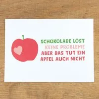 Bow & Hummingbird Bow & Hummingbird Postkarte "Schokolade löst keine Probleme" aus Recyclingpapier – Produktbild 1 von 1