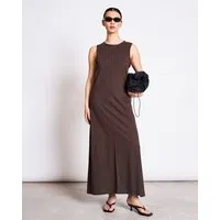 JAN N JUNE JAN N JUNE Ärmelloses Maxikleid CALIA aus Baumwolle, Mud, – Produktbild 1 von 1