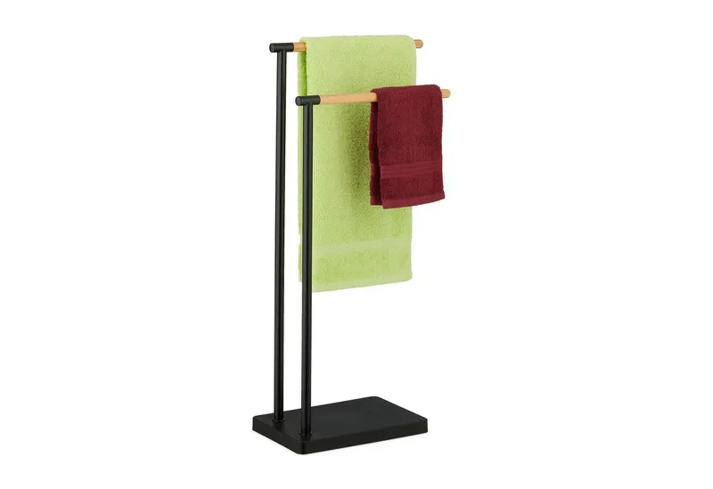 RELAXDAYS RELAXDAYS Handtuchständer Handtuchhalter stehend, Braun|schwarz, – Produktbild 6 von 8