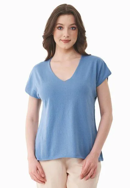 ORGANICATION ORGANICATION Strickshirt aus Bio-Baumwolle, Coronet blue, – Produktbild 1 von 3