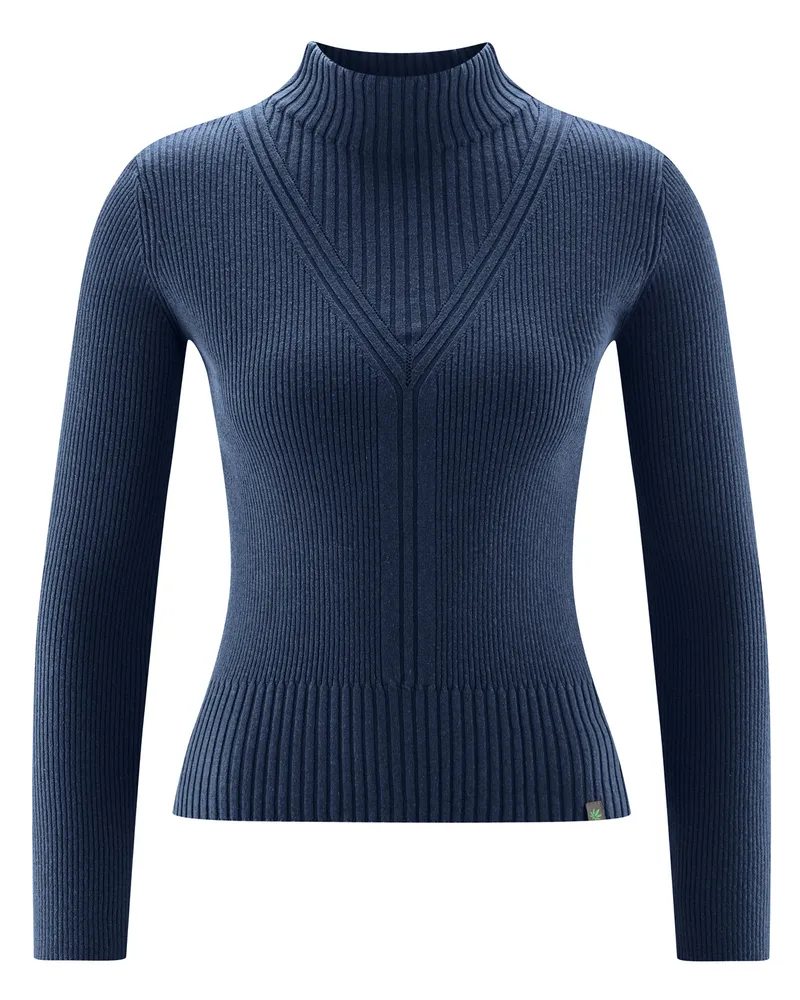 HempAge Hempage Damen vegan Pullover In Marineblau, Blau, – Produktbild 1 von 2