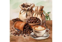 ti-flair Papierserviette, Servietten Papier 33x33cm 3-lagig mit Kaffee & Bohnen Motiv 20 Stück – Produktbild 1 von 1