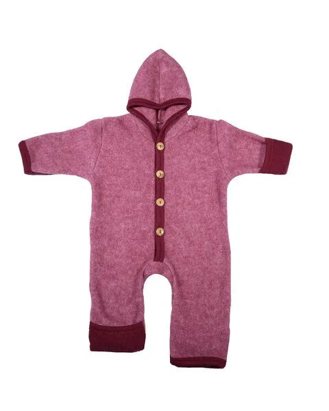 Cosilana Cosilana Baby Fleece Overall kbT Schurwolle Bio Baumwolle, Weinrot melange, – Produktbild 1 von 1
