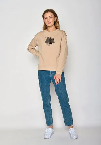 GreenBomb GREENBOMB Nature Camping Canty - Gemütliches Sweatshirt aus Bio-Baumwolle / hochwertiger Print / GOTS / Fair & Vegan, Braun (), – Produktbild 2 von 4