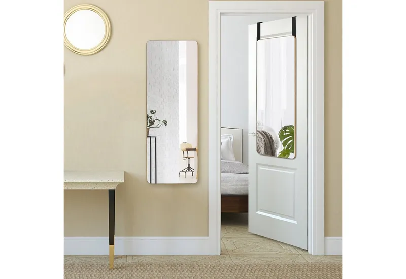 COSTWAY COSTWAY Wandspiegel Ganzkörperspiegel, mit 2 Haken, 100cm x 35cm – Produktbild 2 von 5