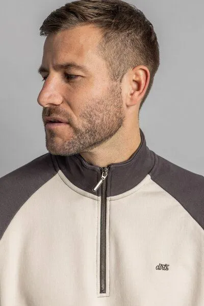 DIRTS dirts Color Block Quarter Zip, Oat milk / chestnut, – Produktbild 4 von 4