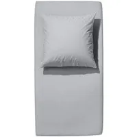 hessnatur hessnatur Jersey Spannbettlaken aus reiner Bio-Baumwolle, Hell-grau, – Produktbild 2 von 3
