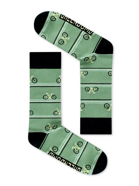 GreenBomb GREENBOMB Bike Triple Stripes Socks - Lässige Socken aus Bio-Baumwoll Mix / hochwertiger Print / Fair & Vegan, Weiß (mix), – Produktbild 1 von 2