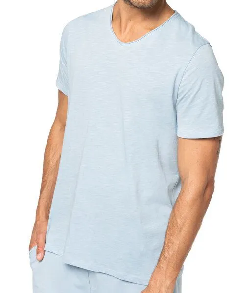 YTWOO YTWOO Essentials Herren-Slub-T-Shirt aus biologischer Baumwolle, Hellblau, – Produktbild 2 von 4