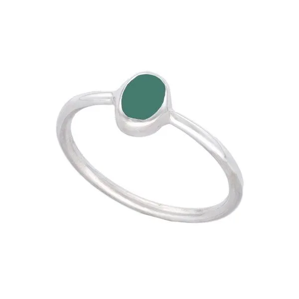 pakilia pakilia Silber Ring oval Fair-Trade und handmade, Grün, – Produktbild 3 von 4
