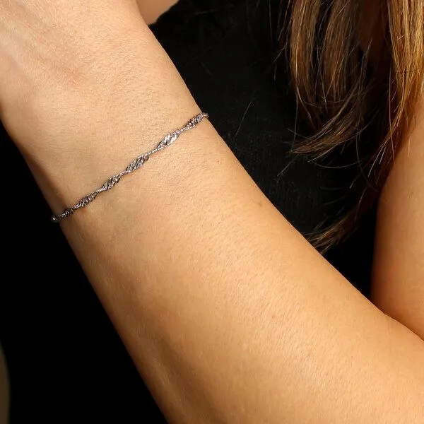 juni juni Singapur Silberarmband aus recyceltem 925er Silber - hergestellt in Deutschland – Produktbild 2 von 3