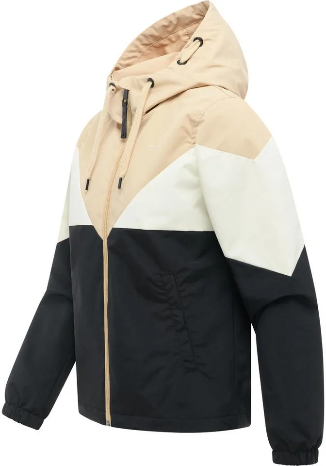 ragwear ragwear Funktionsjacke Rochele wasserdichte Damen Übergangsjacke mit großer Kapuze, Schwarz, – Produktbild 3 von 5