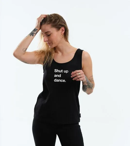 Gary Mash GARY MASH Top Rose Shut up and dance. aus Bio-Baumwolle, Schwarz, – Produktbild 1 von 4
