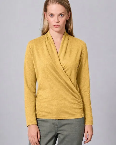 HempAge HempAge Langarmshirt Hanf/Biobaumwolle, Dijon(gelb), – Produktbild 1 von 3