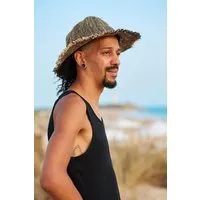 short'n'pietz short'n'pietz Sommerhut aus Hanf, Beige türkis breit gestreift, – Produktbild 1 von 1