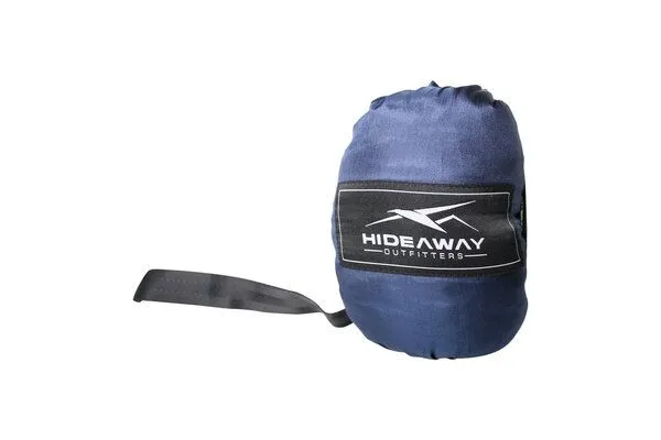 Hideaway Outfitters Hideaway Outfitters Doppel Reisehängematte aus atmungsaktiver Fallschirmseide inklusive Baumgurte und Karabiner, Blau-hellblau, – Produktbild 4 von 4