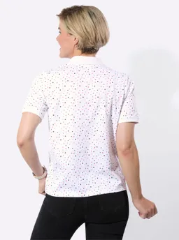 Witt Poloshirt weiß-fuchsia-getupft – Produktbild 1 von 1