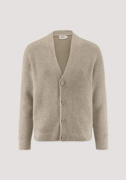 hessnatur hessnatur Double-Knit Cardigan Regular aus Bio-Baumwolle und Bio-Merinowolle mit recycelter Wolle, Perlmutt, – Produktbild 4 von 4