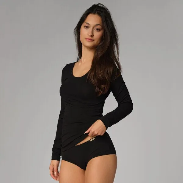 comazo|earth comazo|earth Fairtrade Basic Shirt langarm | GOTS zertifiziert, Schwarz, – Produktbild 1 von 4