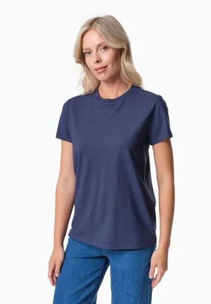 ORGANICATION ORGANICATION TENNUR | Basic T-Shirt aus Bio-Baumwolle, Navy, – Produktbild 3 von 4